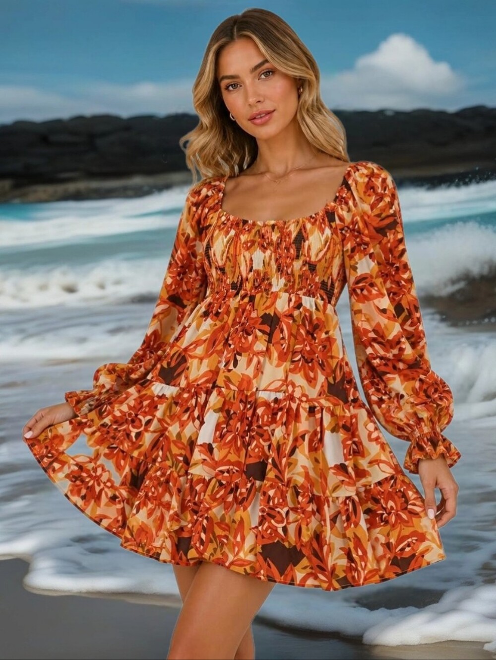 New Flying Tomato Nordstrom smocked dress Women M or juniors
